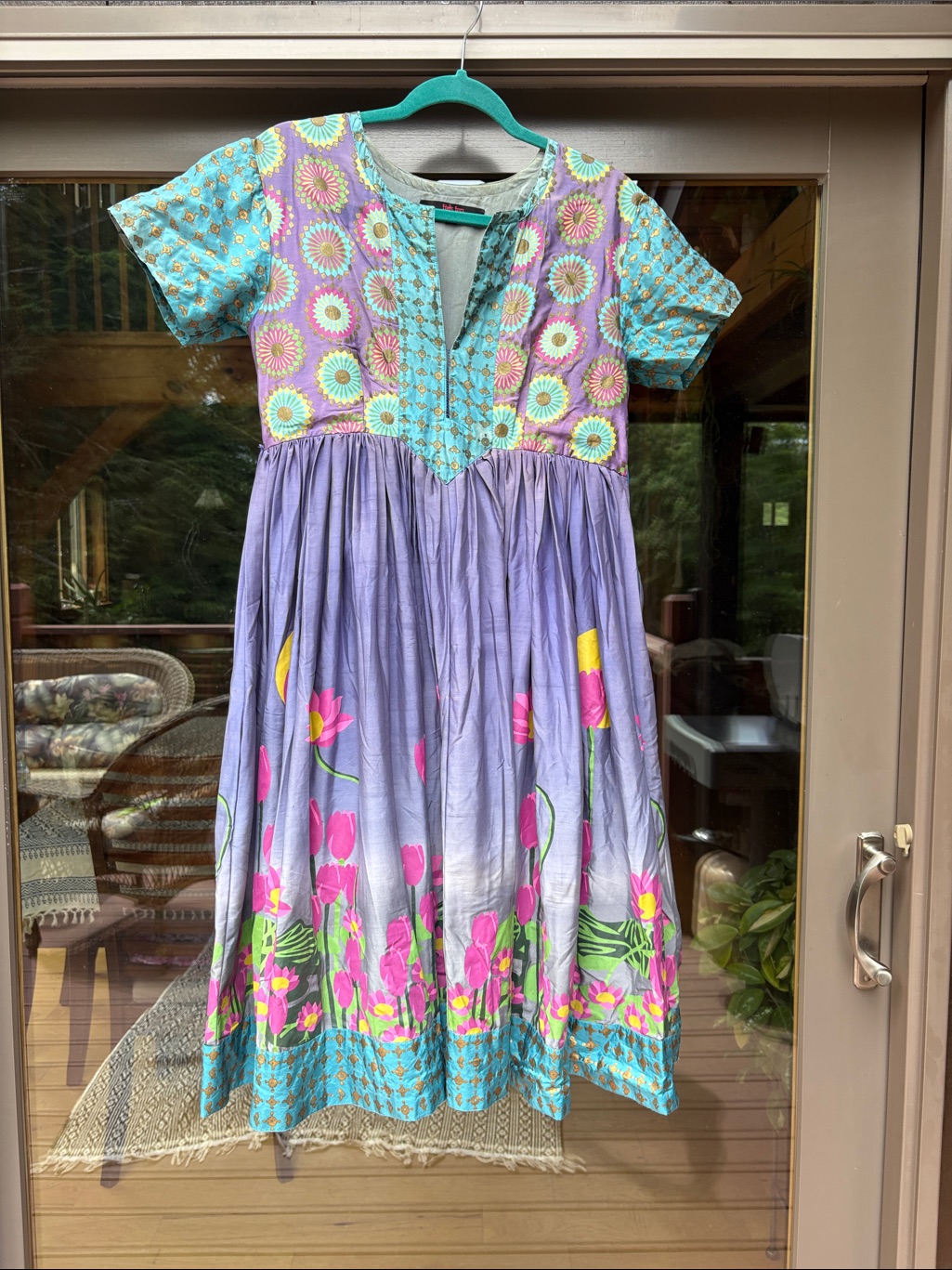 Fish Fry Handcrafted Short Sleeved Dress Floral
